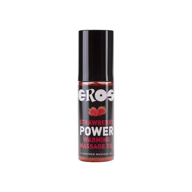 Ulei de masaj EROS Power Warming, cu efect de încalzire, aromă Căpșuni, 100 ml