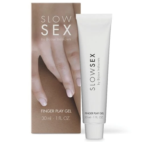 Gel unisex Slow Sex by BIJOUX INDISCRETS Finger Play, pentru stimularea zonelor erogene și lubrifiere, 30 ml