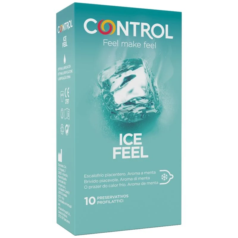 Prezervative CONTROL ICE FEEL, cu efect de racire, 1 cutie x 10 buc