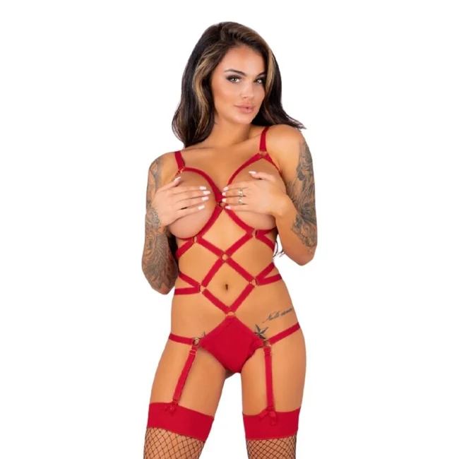 Lenjerie set 2 piese LivCo Corsetti Fashion - THIARA, culoare rosie, S/M