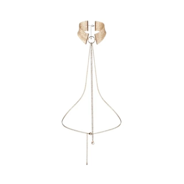 Choker din plasă metalică cu lanț reglabil BIJOUX - Desir metallique, pentru femei, gold