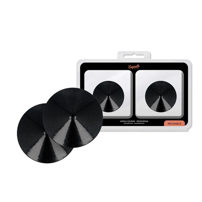 Ornamente autoadezive pentru sani COQUETTE CHIC DESIRE rotunde, Negru metalic