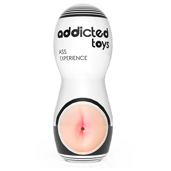 Masturbator manual ADDICTED TOYS Ass Experience, simulare anală realistă, material TPE, alb