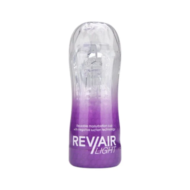 Masturbator manual REVAIR Light Reusable Masturbation Cup, cu 3 tipuri de texturi, material TPE, 16.5 cm, mov