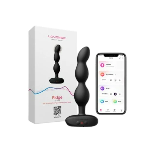 Dilatator LOVENSE - RIDGE, control prin aplicație, vibrații puternice si mișcari rotative până la 116 rotații pe minut, 19.5 cm, culoare negru