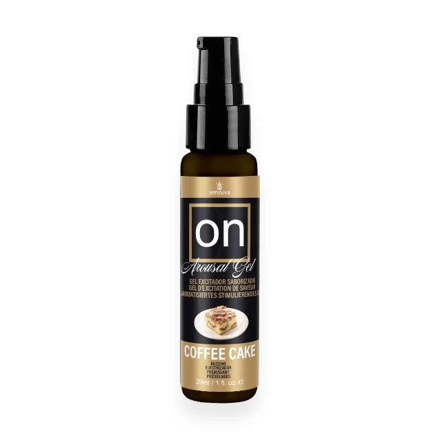 Lubrifiant stimulator pe bază de apă SENSUVA ON Coffee Cake, cu efect de încălzire pentru stimularea clitorisului, 29 ml