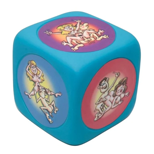 Zar supradimensionat DIVERTY SEX Super Large Dice, cu poziții sexuale pentru jocuri erotice, 15 x 15 cm, albastru(4956)