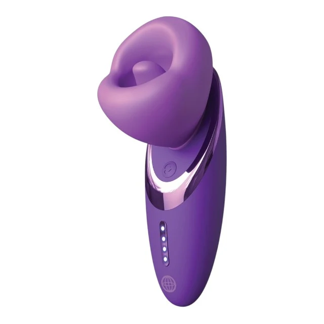 Stimulator clitoris FANTASY FOR HER Pleasure Sucker, în formă de ventuză cu limbă, 7 funcții de vibrație, 4 funcții de aspirare, mov