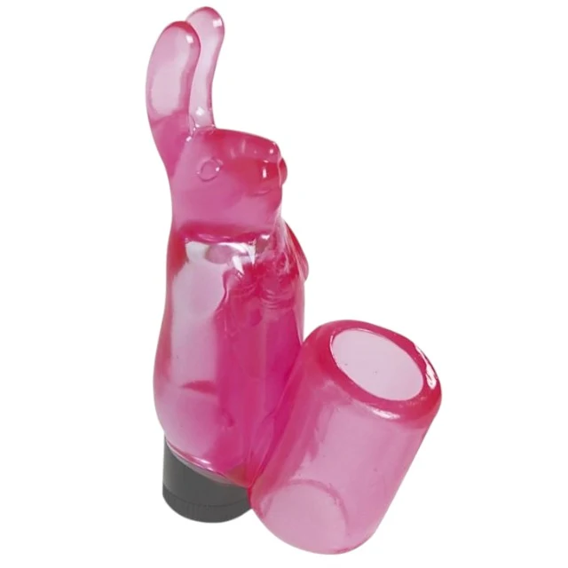 Stimulator clitoris ME YOU US Mini Bunny, în formă de iepuraș, purtare pe deget, vibrații multiple, 9 cm, culoare roz