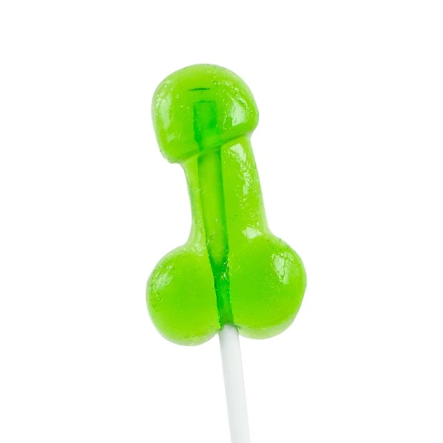 Acadea în formă de penis DRINK ME, cu gust de cocktail Caipirinha, perfect ca un cadou sexy și amuzant, culoare verde deschis (9977C)