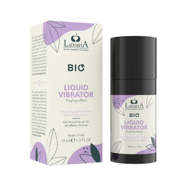 Gel intim LUXURIA Bio Liquid Vibrator, cu efect de furnicături, pentru stimularea clitorisului și orgasm intens, 15 ml