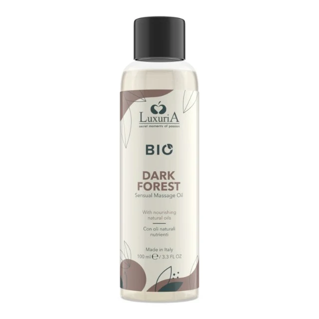 Ulei de masaj LUXURIA Bio Dark Forest, cu uleiuri naturale, fără parabeni, aromă floral și lemnoasă, 100 ml (maro)