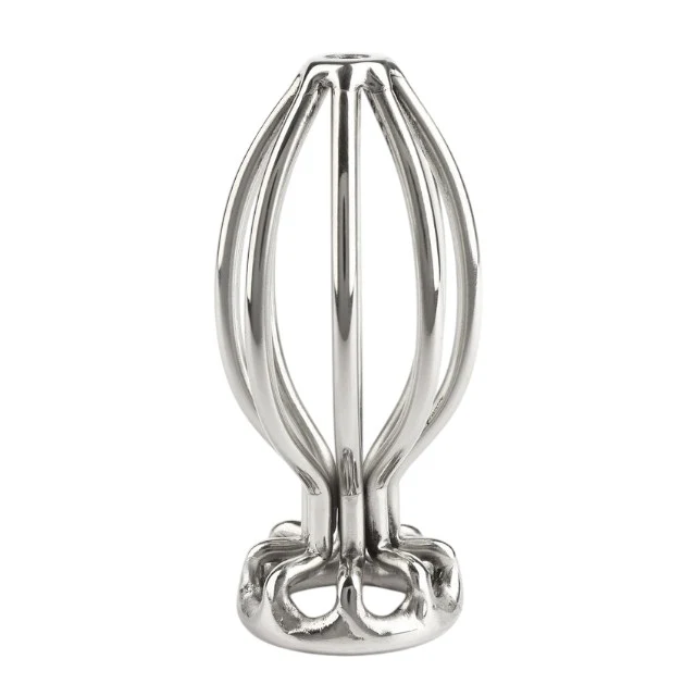 Plug anal MR. STEEL Round Wire Plug Small, design deschis cu tije din oțel inoxidabil, lungime 6.6 cm (mic), argintiu