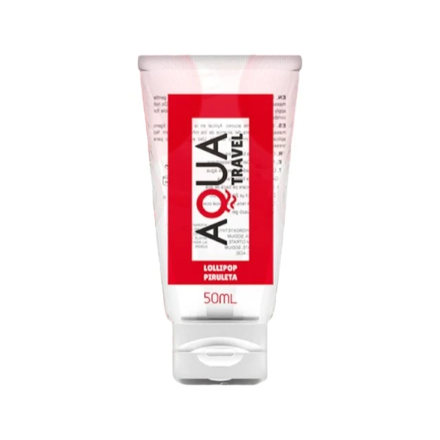 Lubrifiant cu aromă AQUA TRAVEL Lollipop, pe bază de apă, cu gust delicios de acadea, 50 ml