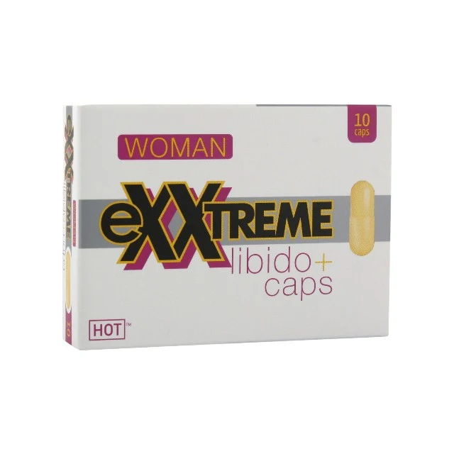 Capsule HOT Exxtreme Libido Caps, pentru creșterea libidoului feminin, cu vitamina B3 și acid folic, 10 buc