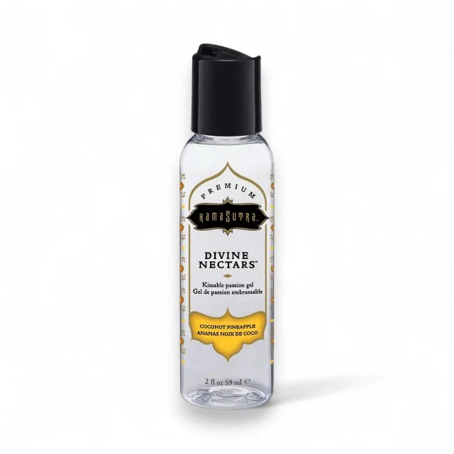 Lubrifiant cu aromă KAMASUTRA Divine Nectars Coconut Pineapple, pe bază de apă, cu aromă de cocos și ananas, 60 ml