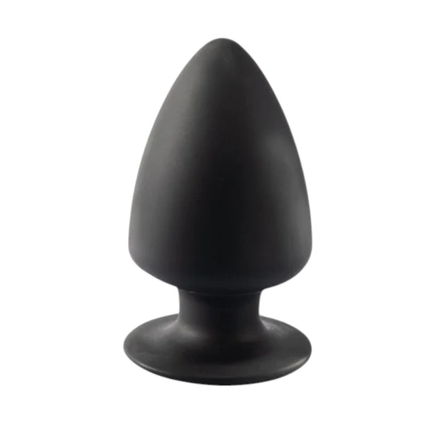 Plug anal SILEX-D M Plug Model 1, din silicon premium, reactiv la căldură, lungime 11 cm, diametru 6.2 cm, negru (mărime M)