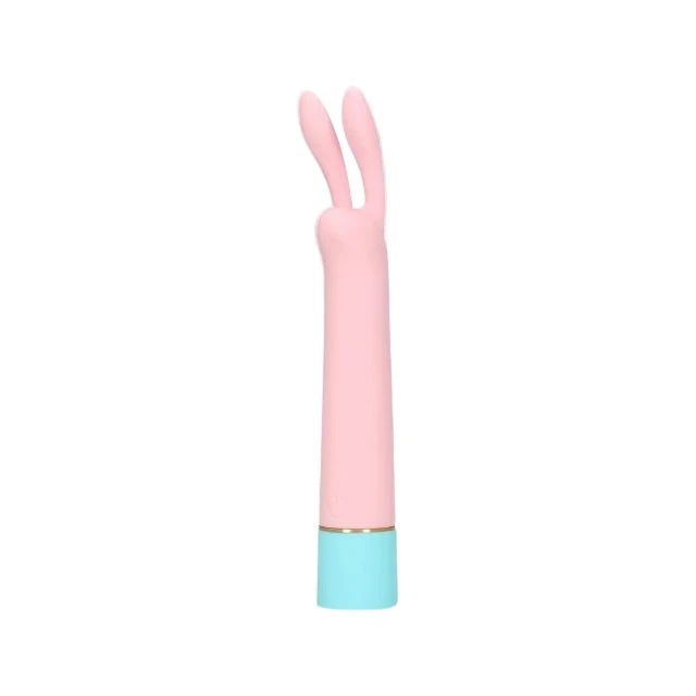 Vibrator LOVELINE Mini Rabbit Vibrator with USB Charger, cu design pentru stimulare versatilă, 10 funcții de vibrație, 17.5 cm, roz