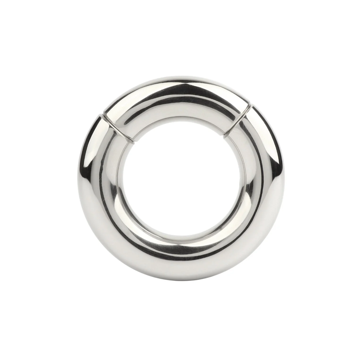 Inel pentru testicule MR. STEEL MBS Stackable Weight, cu deschidere magnetică, din oțel inoxidabil, diametru 4.2 cm (mediu), argintiu