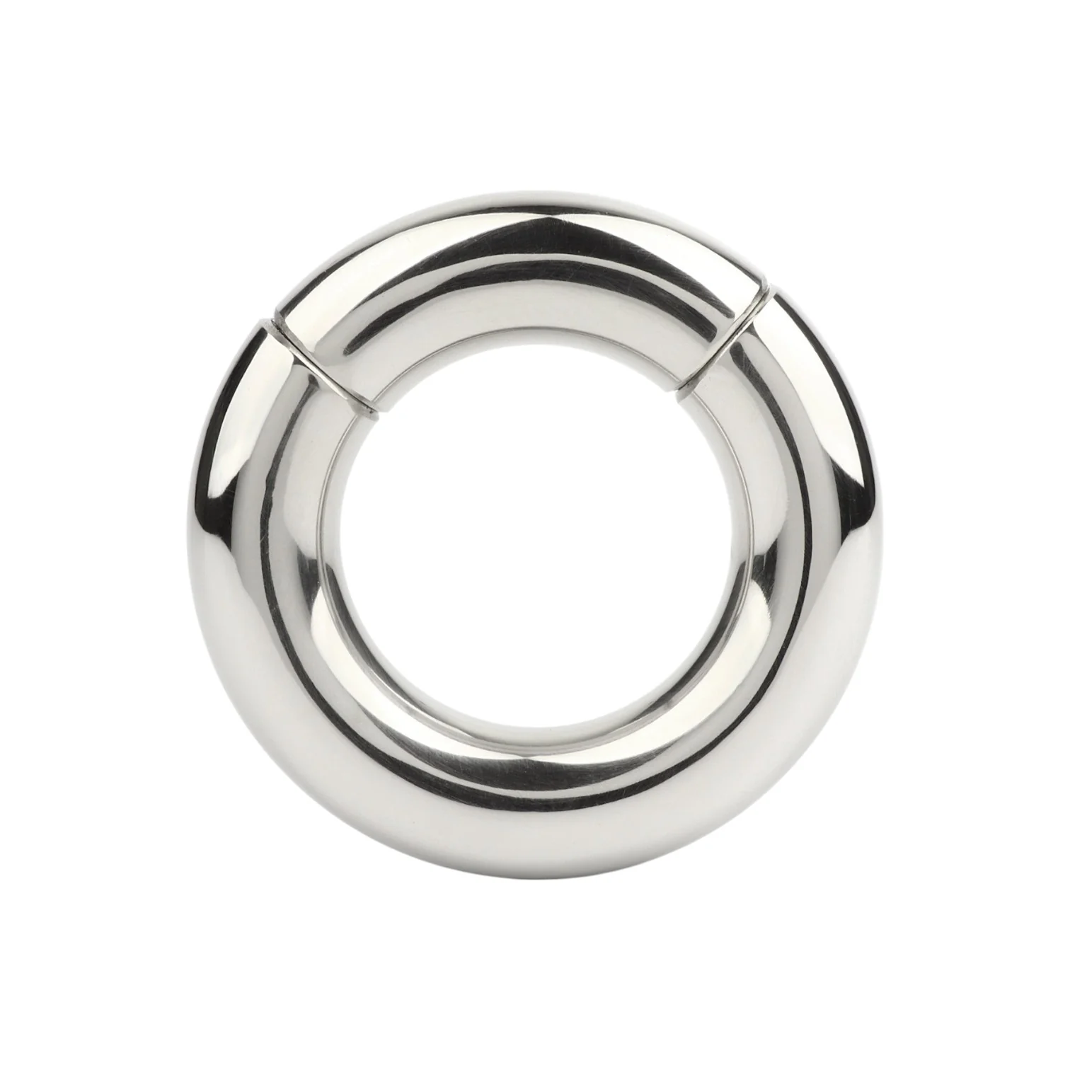 Inel pentru testicule MR. STEEL MBS Stackable Weight, cu deschidere magnetică, din oțel inoxidabil, diametru 4.8 cm (mare), argintiu