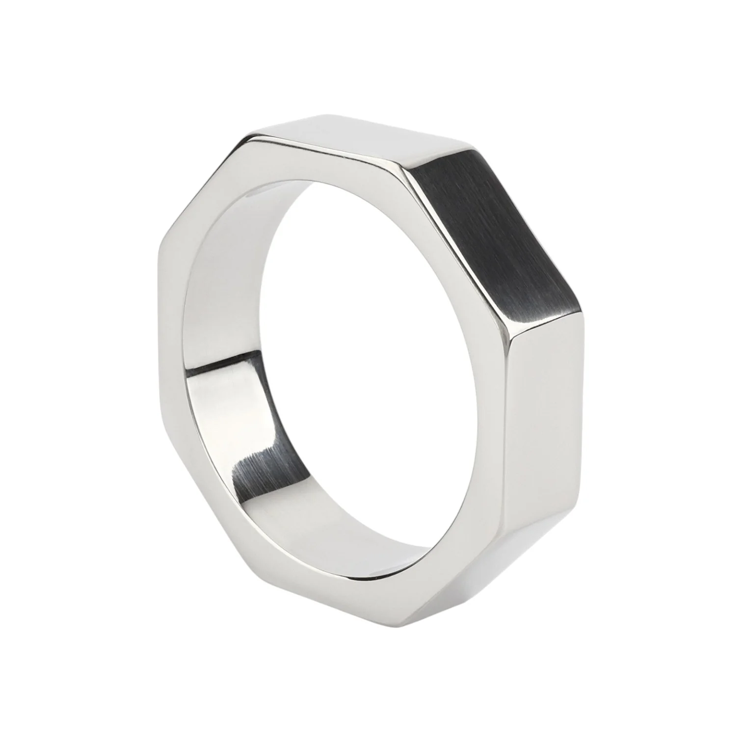 Inel pentru penis MR. STEEL Nut C-Ring, în formă de piuliță, din oțel inoxidabil, diametru 5 cm (mare), argintiu