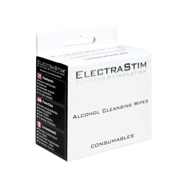 Șervețele ELECTRASTIM Alcohol Cleansing Wipes, pentru curățarea jucăriilor sexuale cu electroșoc, 10 bucăți
