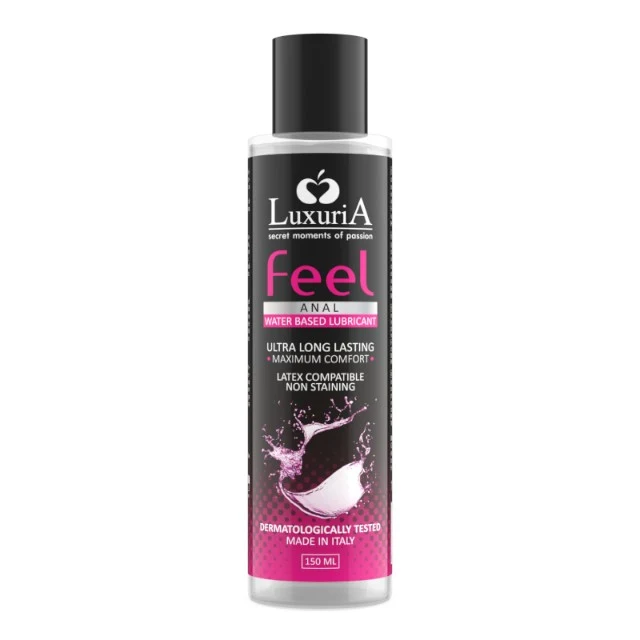 Lubrifiant anal LUXURIA Feel Anal, pe bază de apă, cu efect de lungă durată, testat dermatologic, 150 ml