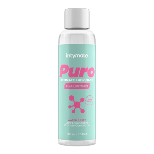 Lubrifiant INTYMATE Puro Hyaluronic, pe bază de apă, cu acid hialuronic, potrivit și pentru lubrifiere anală, 100 ml