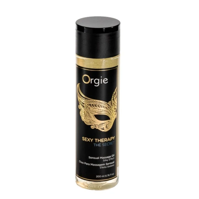 Ulei pentru masaj ORGIE Sexy Therapy The Secret, cu ulei de migdale, efect hidratant, aromă de vanilie și iasomie, 200 ml