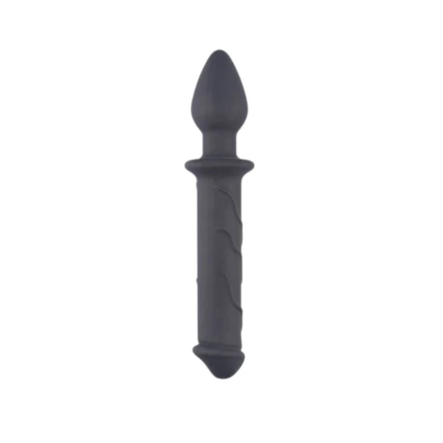 Dildo cu plug anal TOYZ4LOVERS Couple Love, din silicon hipoalergenic, lungime 22.5 cm, diametru 4 cm, negru