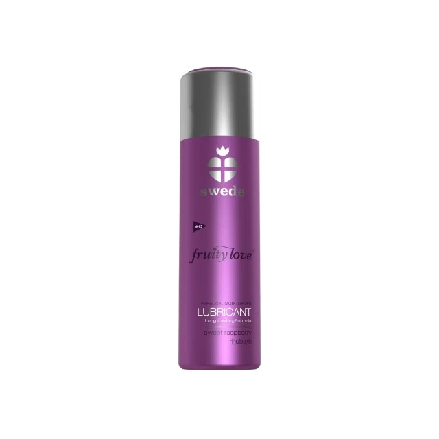Lubrifiant cu aromă SWEDE Fruity Love Lubricant, pe bază de apă, aromă de zmeură și rubarbă, 50 ml (mov)
