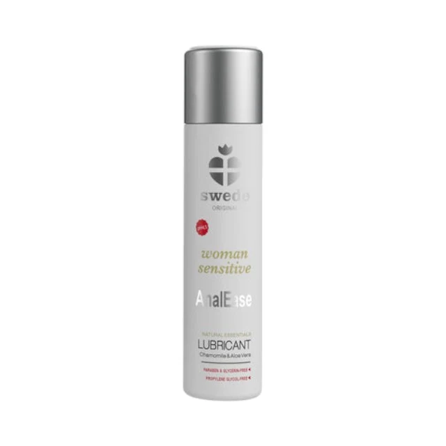 Lubrifiant anal SWEDE Original Woman Sensitive - AnalEase, pe bază de apă, cu mușețel și aloe vera, efect antiinflamator, 60 ml