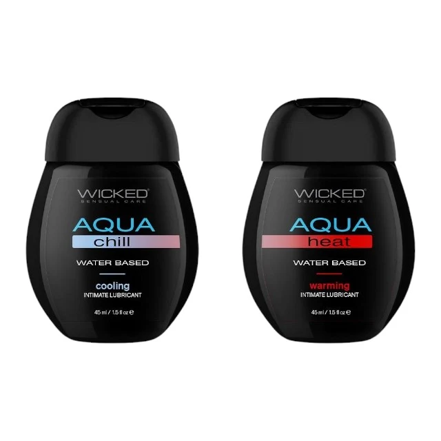 Set 2 lubrifianți WICKED Sensation Kit, formulă inovatoare pe bază de apă, efecte de răcire și încălzire, 2 x 45 ml