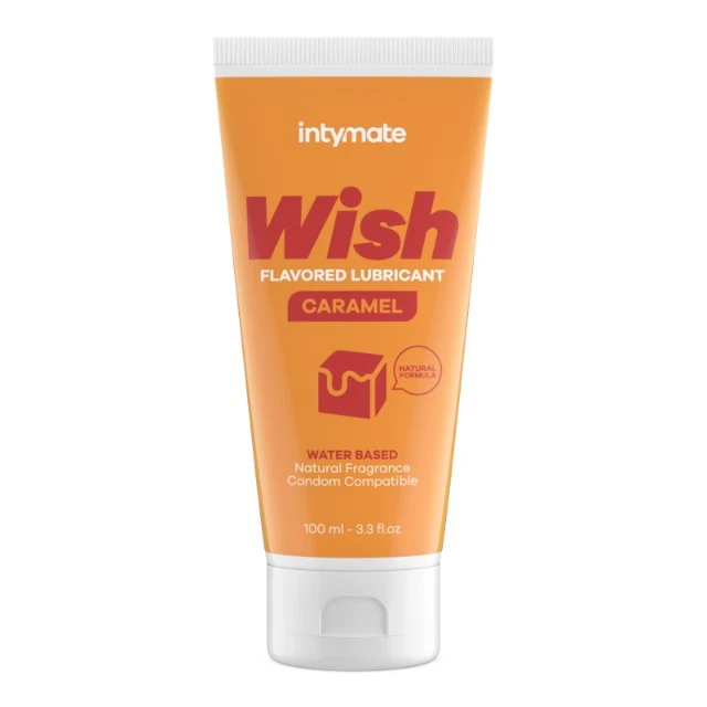 Lubrifiant cu aromă INTYMATE Wish Caramel, formulă naturală pe bază de apă, aromă de caramel, 100 ml