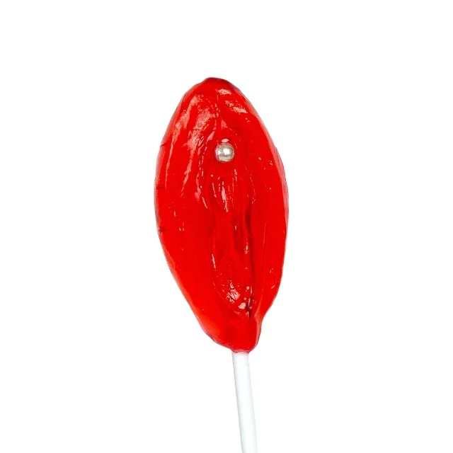 Acadea jeleu în formă de vagin EAT ME Strawberry Vulva, cu gust de căpșuni, perfect ca un cadou sexy și amuzant, culoare roșu!