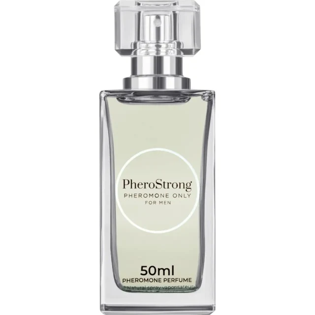Parfum cu feromoni PHEROSTRONG Only For Men, pentru bărbați, note de mandarină, cedru și mosc alb, 50 ml
