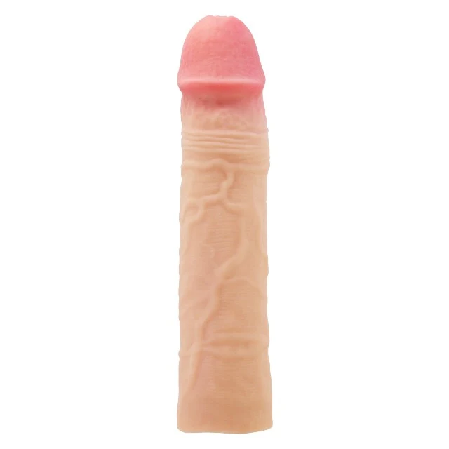 Manșon realist PRETTY LOVE CHELSEA, pentru extensia penisului, material moale și rezistent la apă, 22.5 cm, culoarea pielii