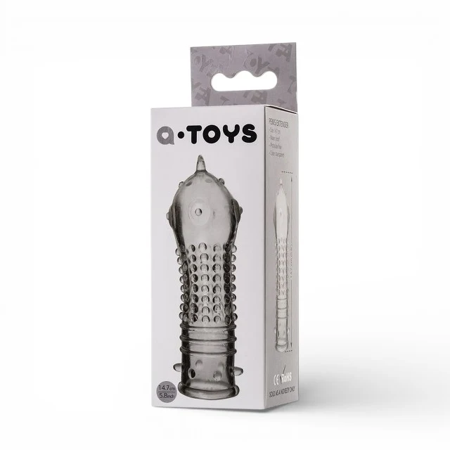 Manșon pentru penis A-TOYS Dond, pentru îngroșare și stimulare intensă, texturat, cu striații, transparent, 14.5 cm