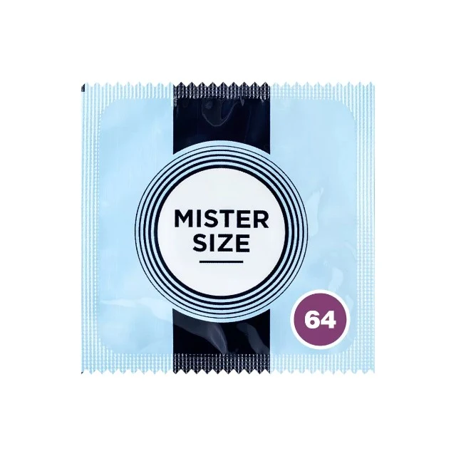 Prezervativ ultra-subțire MISTER SIZE 64, lubrifiat și rezistent, diametru 64 mm, 1 bucată
