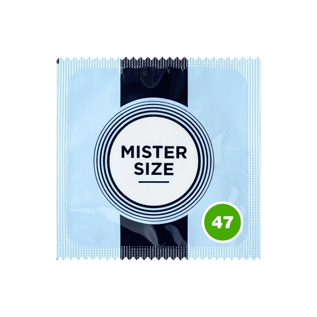 Prezervativ ultra-subțire MISTER SIZE 47, lubrifiat și rezistent, diametru 47 mm, 1 bucată