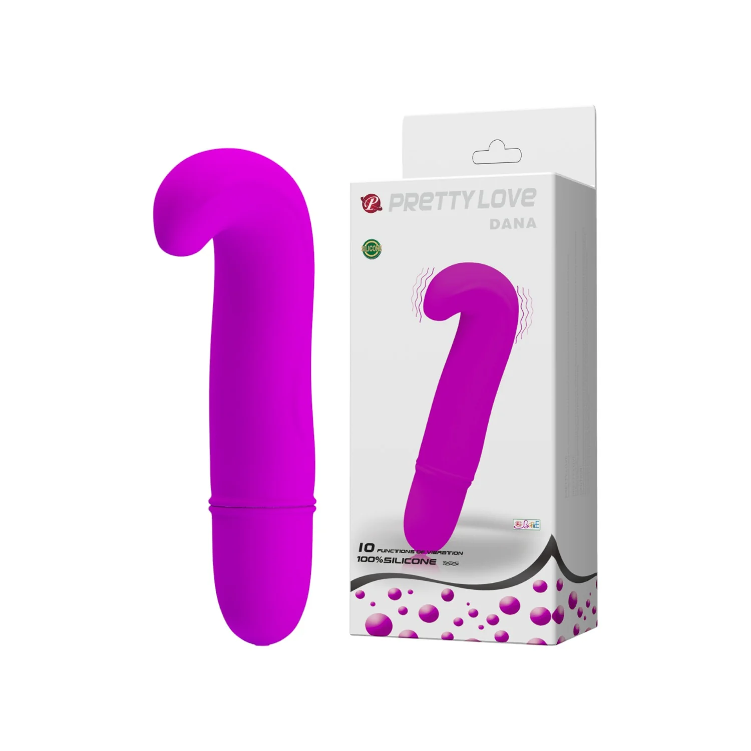 Vibrator mini PRETTY LOVE Dana, pentru punctul G, 10 funcții de vibrație, din silicon hipoalergenic, culoare roz, 10.6 cm