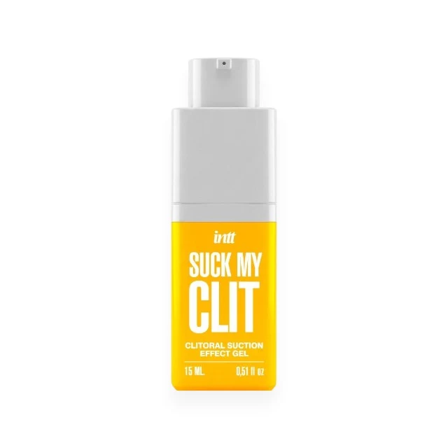 Gel intim INTT Suck my Clit, acțiune triplă de vibrație, pulsație și efect de încălzire progresivă, aromă de mango, 15 ml