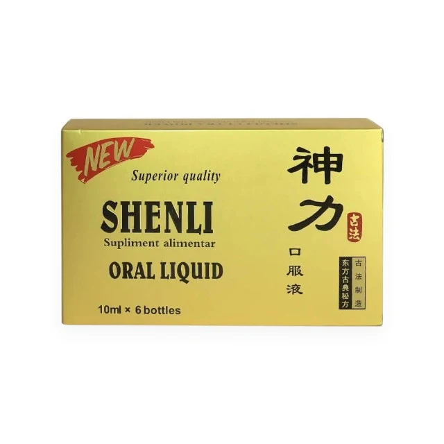 Set fiole SHENLI ORAL LIQUID, soluție orală pentru susținerea libidoului și performanței sexuale, cu Tribulus terrestris, 6 fiole