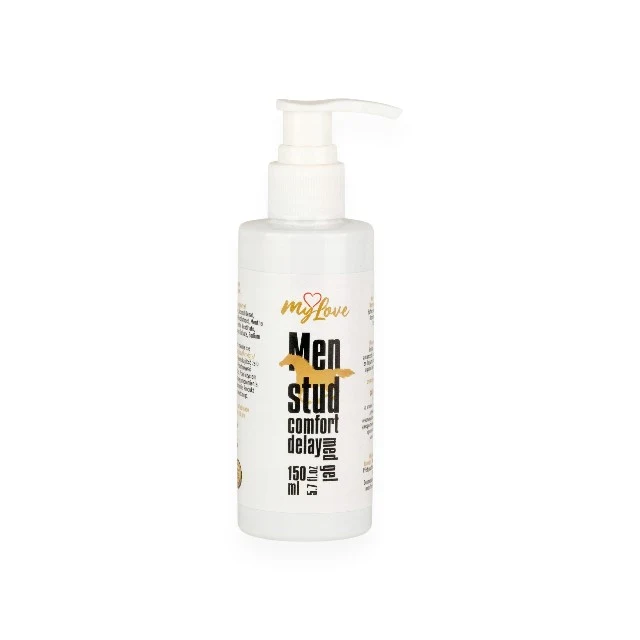 Gel intim MYLOVE Men Stud Comfort Delay Med Gel, pentru întârzierea ejaculării și lubrifiere, cu ulei de mentă, 150 ml