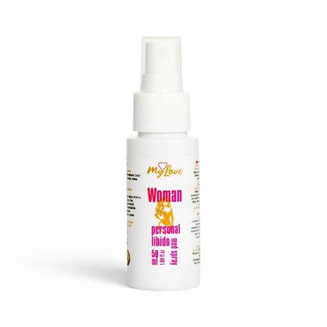 Spray MYLOVE Woman Personal Libido Med, pentru femei, ajută la creșterea libidoului și intensificarea senzațiilor, miros de mango, 50 ml