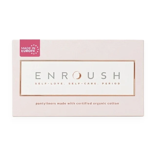 Absorbante zilnice ENROUSH Pantyliners Ultra Thin, cu bumbac 100% organic, ultra-subțiri, hipoalergenice, cu pH echilibrat, 24 buc