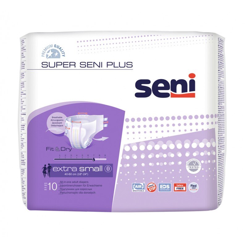 Scutece Super pentru adulti XS Plus Air, 10 bucati, Seni