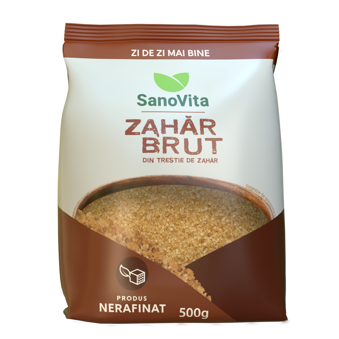 Zahar brut din trestie de zahar, 500g, SanoVita