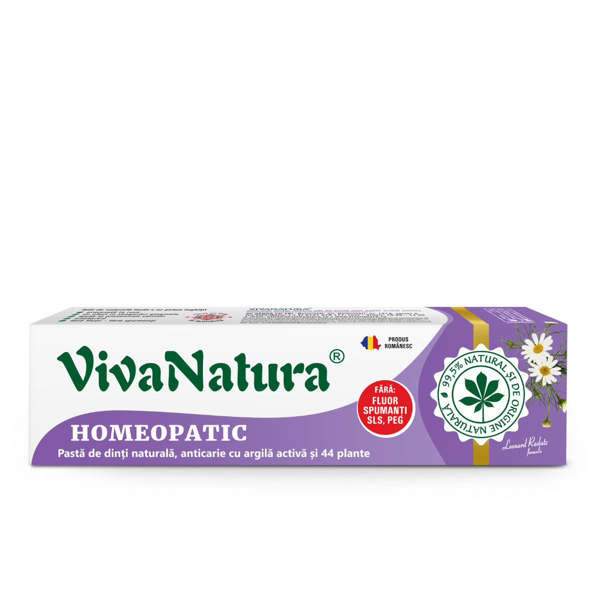Pasta de dinti GennaDent Homeopatic, 80ml, VivaNatura
