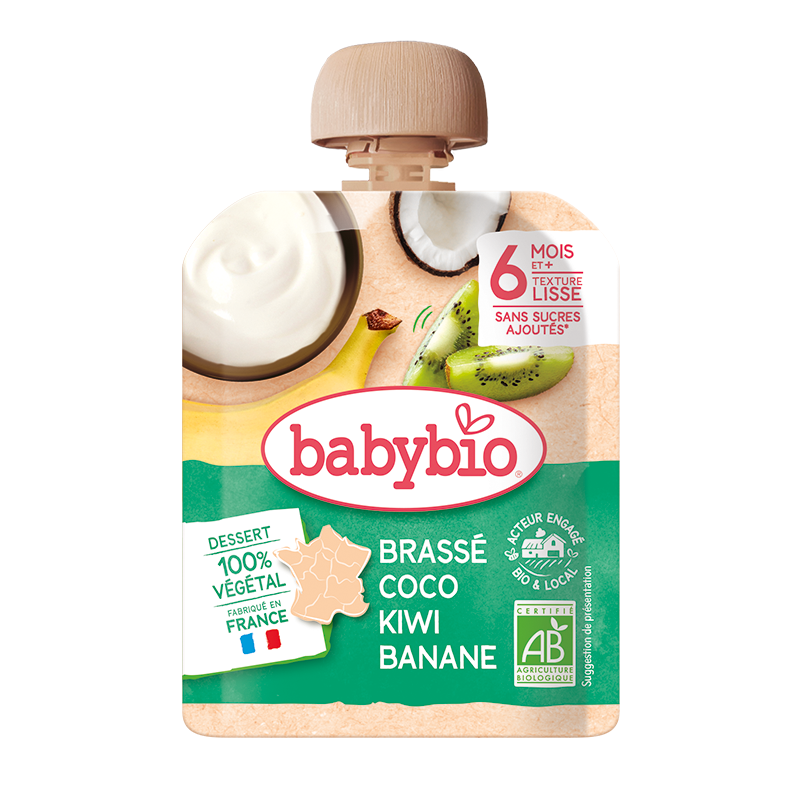 Piure de kiwi, banane si cocos Bio, 85g, BabyBio